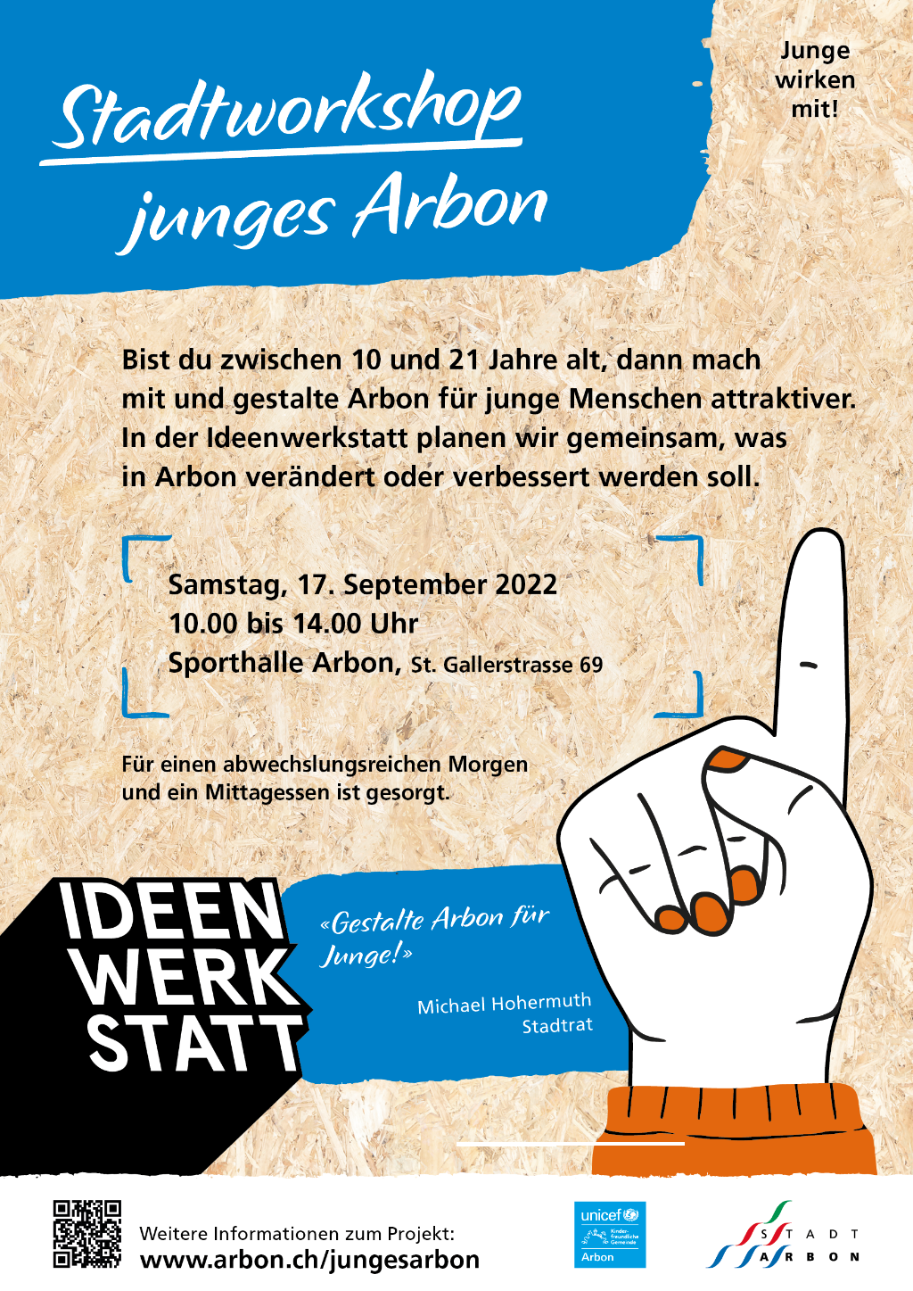 Plakat Ideenwerkstatt Stadtworkshop junges Arbon